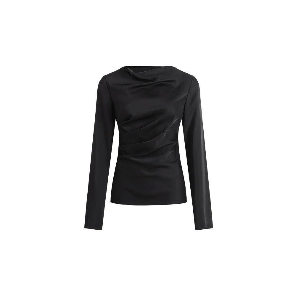 Draped Long-Sleeve Top