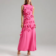 Floral Applique Sleeveless Dress