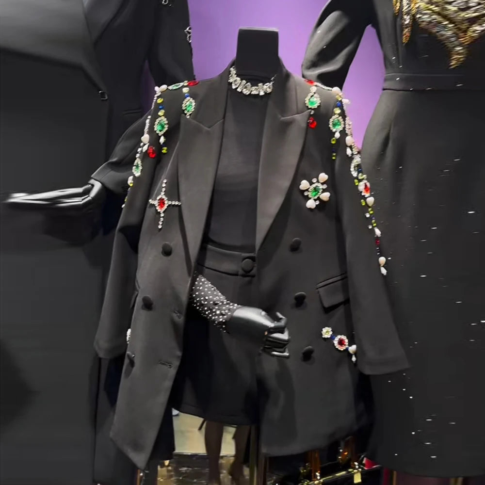 Embellished Double-Breasted Blazer