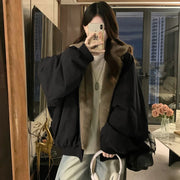 Oversized Hooded Zip-Up Jacket