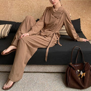 Asymmetric Shirt and Pants Set