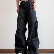 Patch-Pocket Wide-Leg Jeans