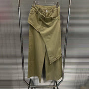 Asymmetric-Panel Wide-Leg Pants