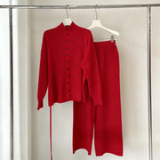 Cardigan and Flared Pants Set