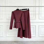 Button Jacket and Long Skirt Set