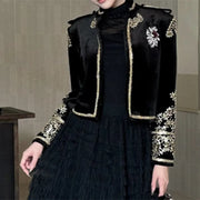 Embellished Open-Front Cropped Jacket
