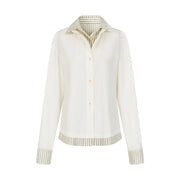 Striped-Trim Button-Front Shirt