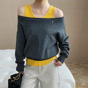 Layered-Look Cold-Shoulder Top