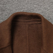 Double-Breasted Brown Tie-Waist Coat