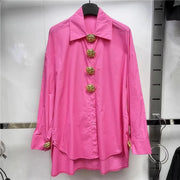 Statement-Button Longline Shirt