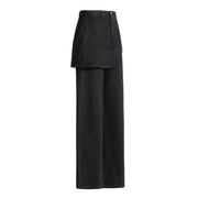 Asymmetric Overlay Wide-Leg Pants
