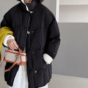 Stand-Collar Padded Longline Coat