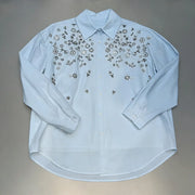 Floral Embellished Long-Sleeve Shirt