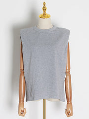 Round-Neck Sleeveless Top