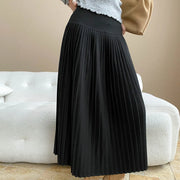 Pleated A-Line Midi Skirt