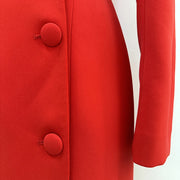 Sculpted-Collar Fitted Long Coat
