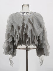 Ruffled Long-Sleeve Blouse