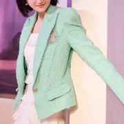 Textured Single-Button Blazer