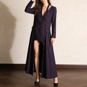 Cutout-Neck High-Low Jacket
