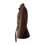 Stand-Collar Tie-Waist Jacket