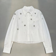 Star-Embellished Cropped Shirt