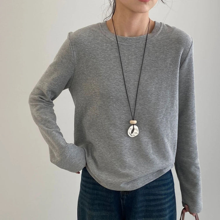 Round-Neck Long-Sleeve Top