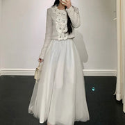Floral Applique Textured Jacket