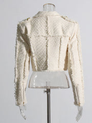 Textured Cropped Jacket or Pleated Skirt