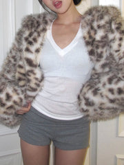 Leopard-Print Cropped Jacket