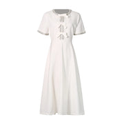 Bow-Detail Short-Sleeve Dress