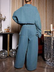 Cropped Jacket, Wide-Leg Jeans or Set
