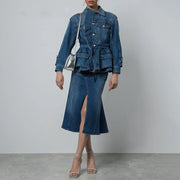 Stand-Collar Pocket Jacket