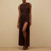 Pleated Sleeveless Long Dress