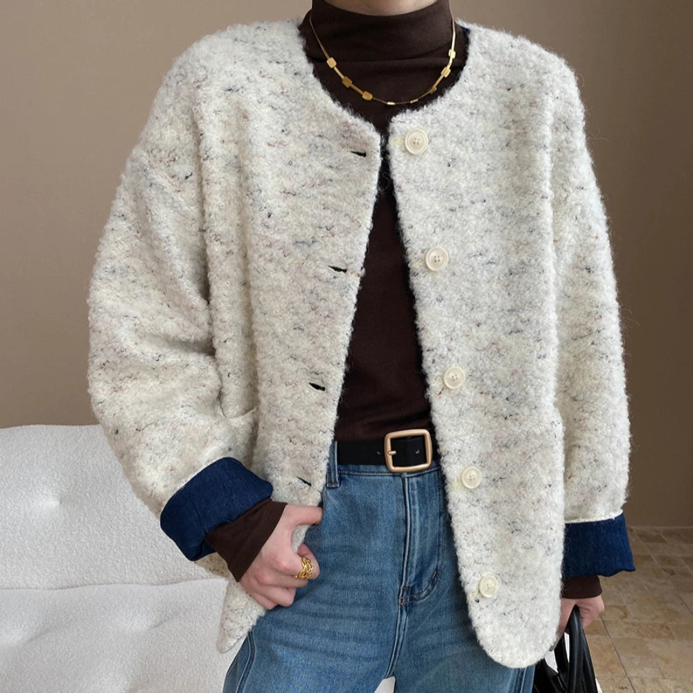 Textured Button-Front Jacket