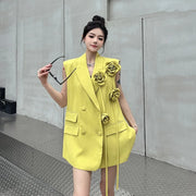 Rosette Double-Breasted Vest