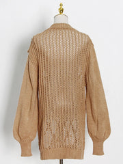 Openwork V-Neck Sweater