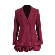 Ruffled-Hem Blazer Dress