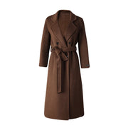 Double-Breasted Brown Tie-Waist Coat