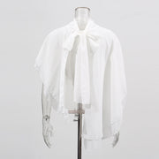 Tie-Neck Asymmetric Blouse