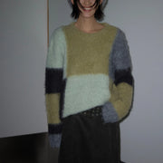 Colorblock Round-Neck Sweater