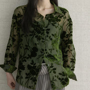 Floral Long-Sleeve Button-Front Shirt