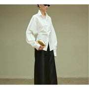 Gathered-Waist Long-Sleeve Shirt