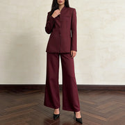 Collarless Blazer and Pants Set