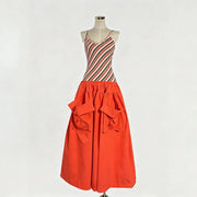 Striped-Bodice Pocket Dress