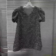 Textured Short-Sleeve Mini Dress