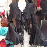 Ruffled Flared-Sleeve Blouse