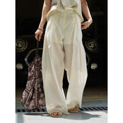 Sheer Wide-Leg Pants