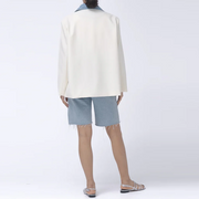 Contrast-Pocket Notched-Lapel Blazer