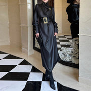 Draped High-Neck Dress