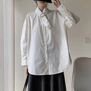 Buckle-Neck Relaxed Longline Shirt